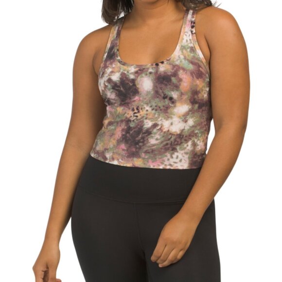 NEW CALVIN KLEIN Printed Scoop Neck Crop Top Multi for women 163mtn - Picture 3 of 5